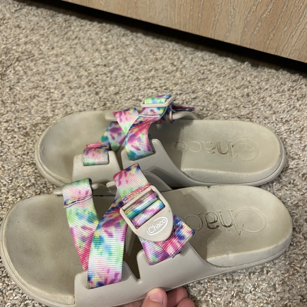Chaco Chillos Slide Women's Light Tie Dye Pastel Gray Size 8 Outdoor Beach Strap - Picture 5 of 9
